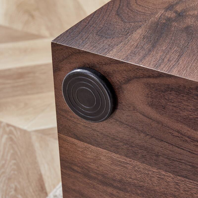 Roomfitters Cube MDF Coffee Table with Walnut Grain Finish, 12"x12"x20" Stylish Accent Table for Versatile Spaces
