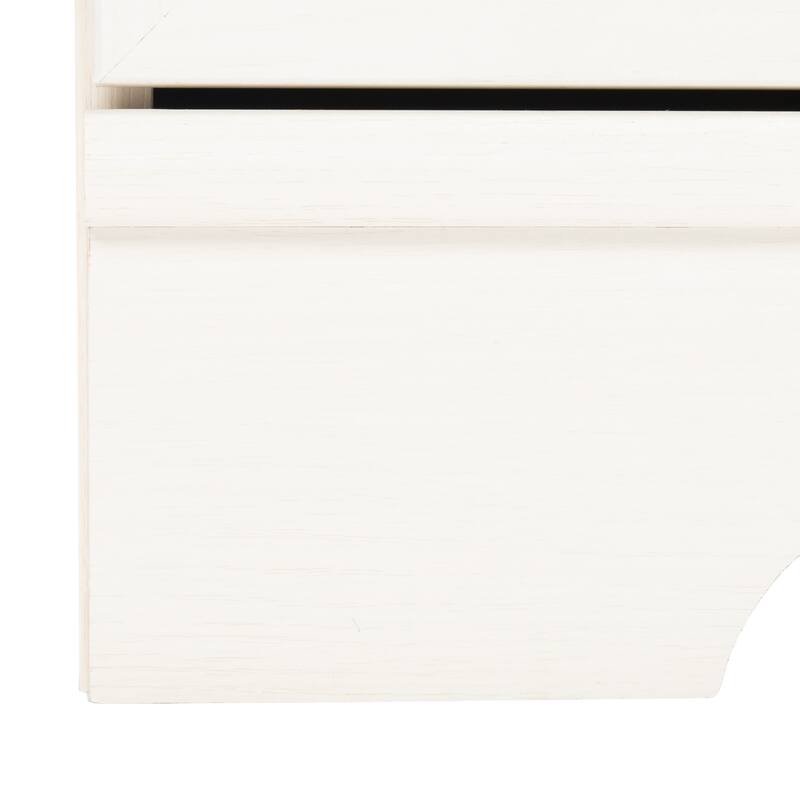 SAFAVIEH Braelynn White Washed/Walnut 55-inch Storage TV Media Stand - 55"W x 15"D x 24"H