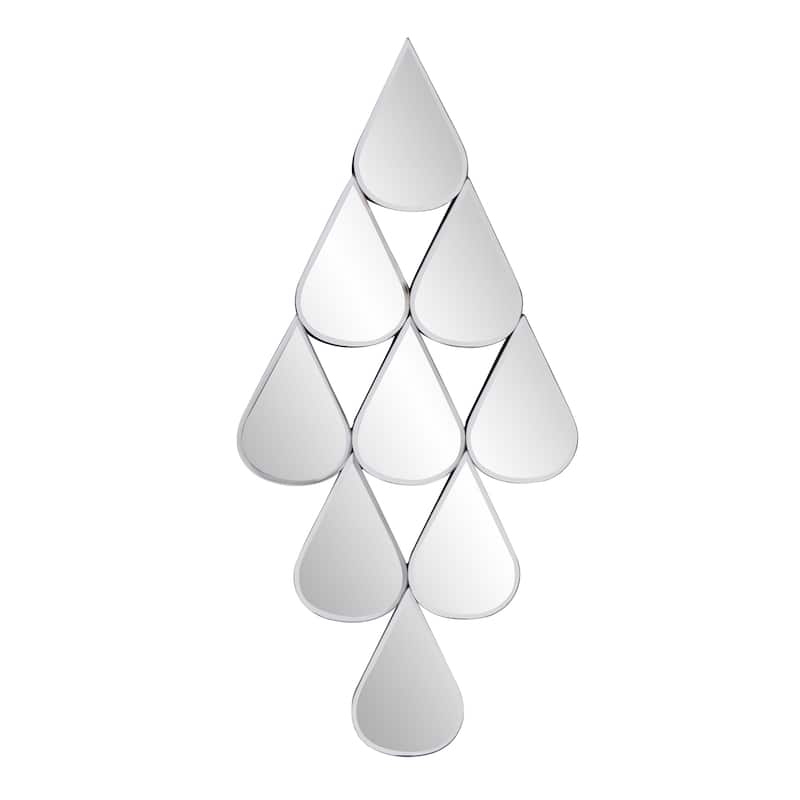 Allan Andrews Frameless Teardrop Diamond Accent Wall Mirror - 24.75"H x 12"W