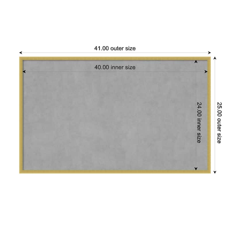 Amanti Art Svelte Polished Gold Framed Magnetic Board - Board Size 40x24