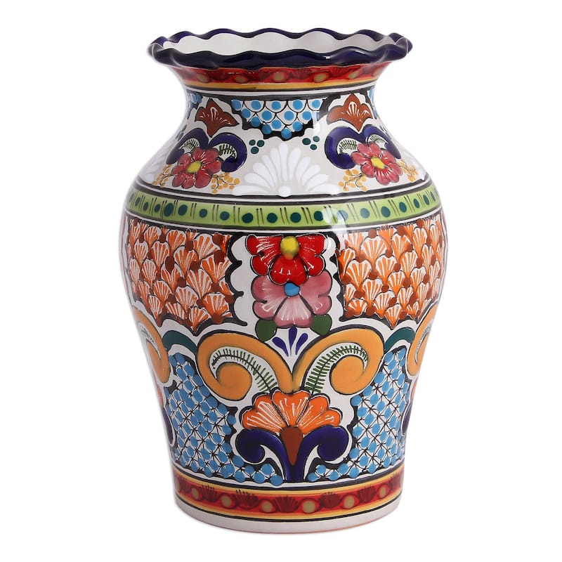 Handmade Talavera Dream Ceramic decorative vase (Mexico)