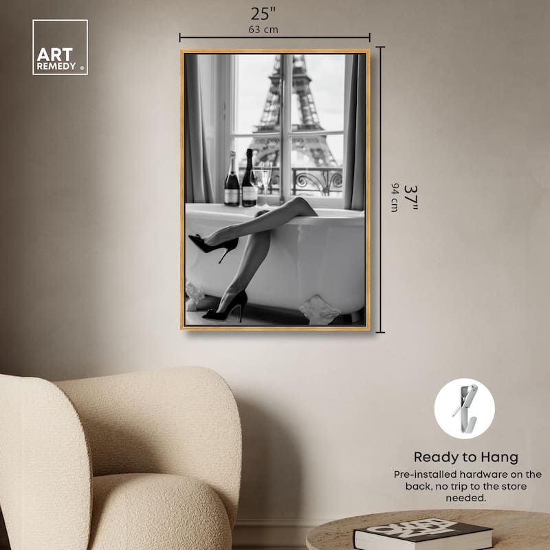 Bathtub Sit Back Glam Canvas by Art Remedy