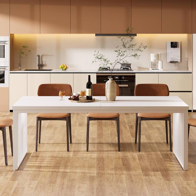 78.74" Industrial Rectangle Dining Table, Wood Kitchen Table for Living & Dining Rooms