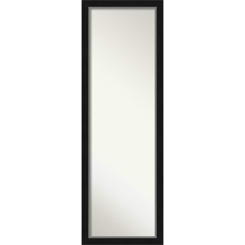 Non-Beveled Full Length On The Door Mirror - Black Frame
