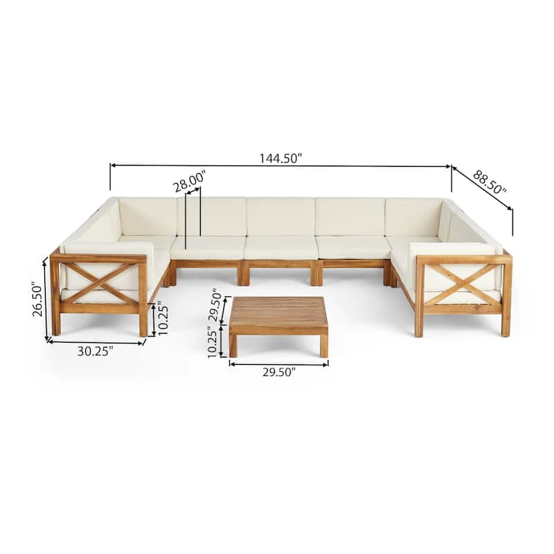 Brava Acacia Wood Sectional Sofa Set by Christopher Knight Home