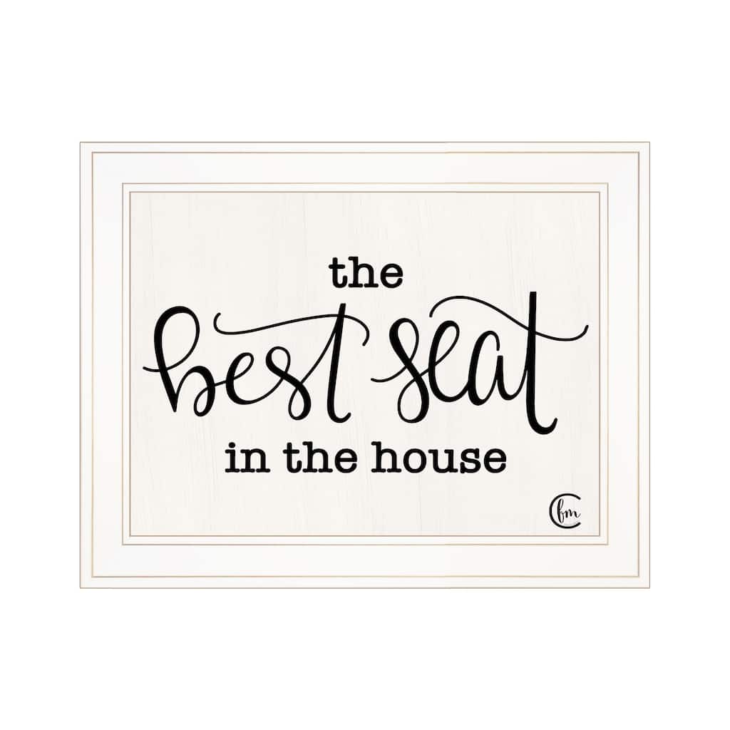 Framed Wall Art - Humorous "The Best Seat in the House", White Frame