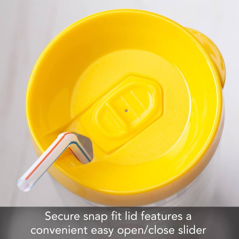 Bright Yellow Lemons Double Wall Unbreakable Plastic Tumbler with Lid Holds 16 Ounces BPA Free Microwave Safe Dishwasher Safe