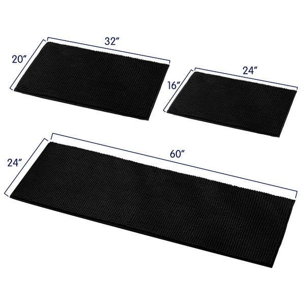 dimension image slide 8 of 14, Subrtex Chenille Soft Rugs Super Water Absorbing Shower Mats