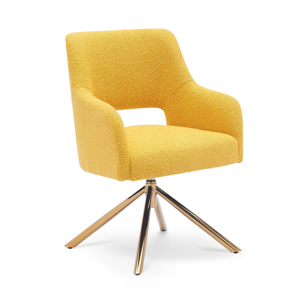 Boucle Polyester Upholstered Swivel Accent Chair - Stain Resistant