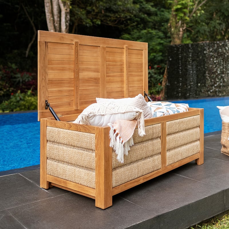 Cambridge Casual Blaine Teak Wood Outdoor Storage Box