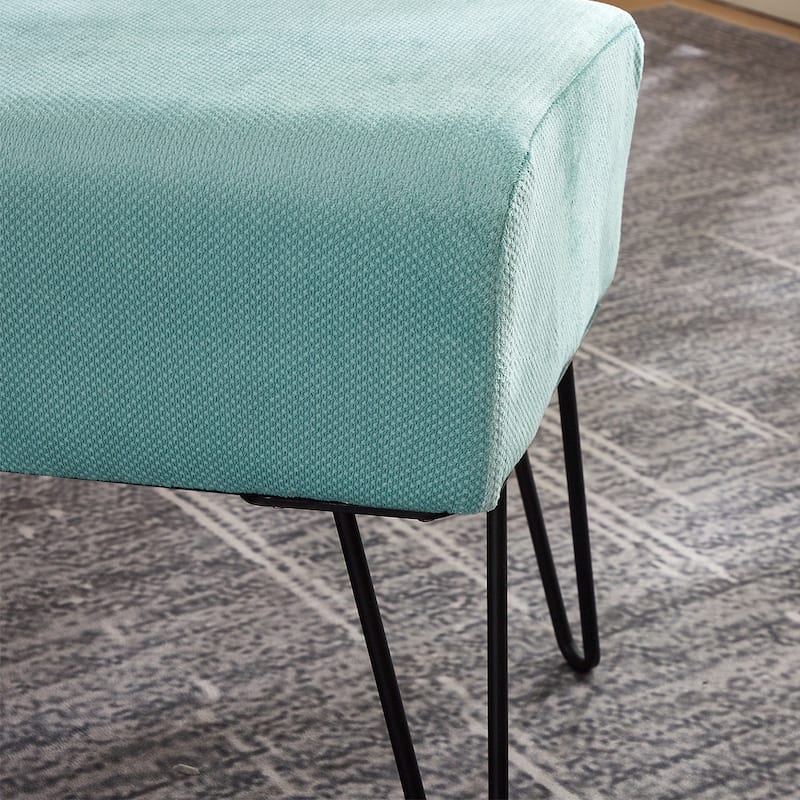 Serenta Milliken Plush Ottoman, 19" x 13" x 17" H