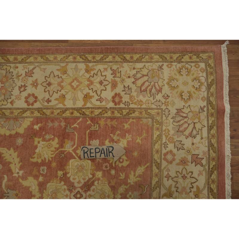 Hand Knotted Oriental 100% Wool Carpet Traditional Floral Oranges & Rust Ziegler Area Rug - 8' 2'' X 7' 9''
