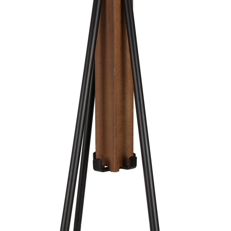 Reclaimed Wood and Metal Coat Rack with Hooks