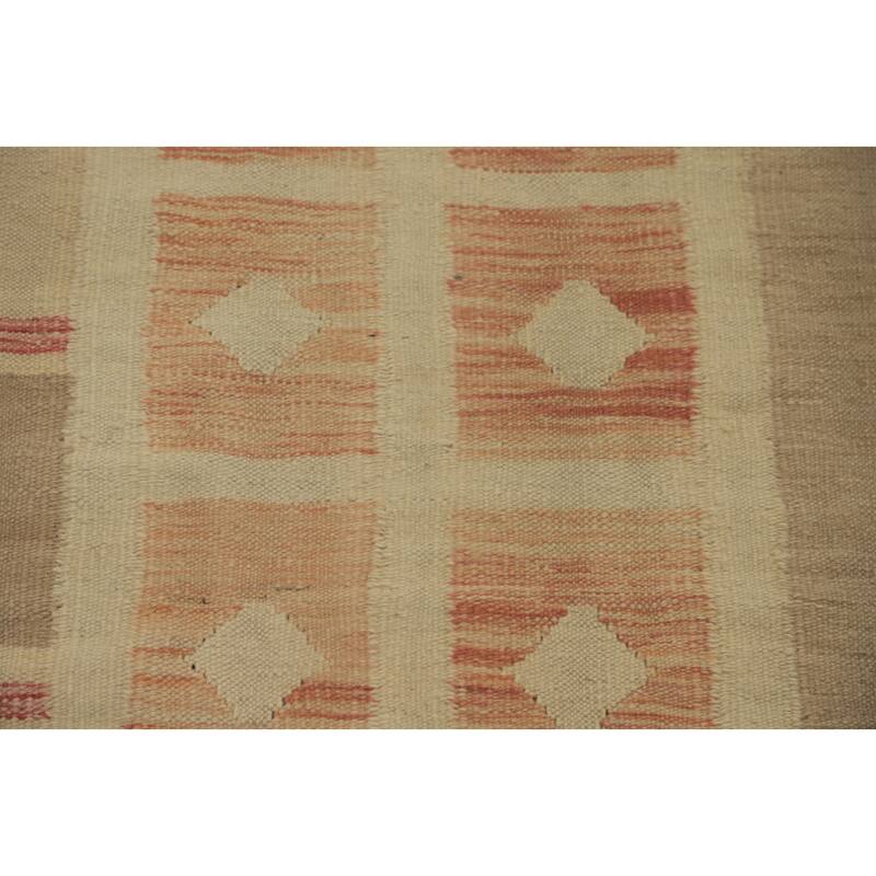 Hand Woven Southwestern Wool Beige Geometric Area Rug - 12' 4'' X 9' 0''