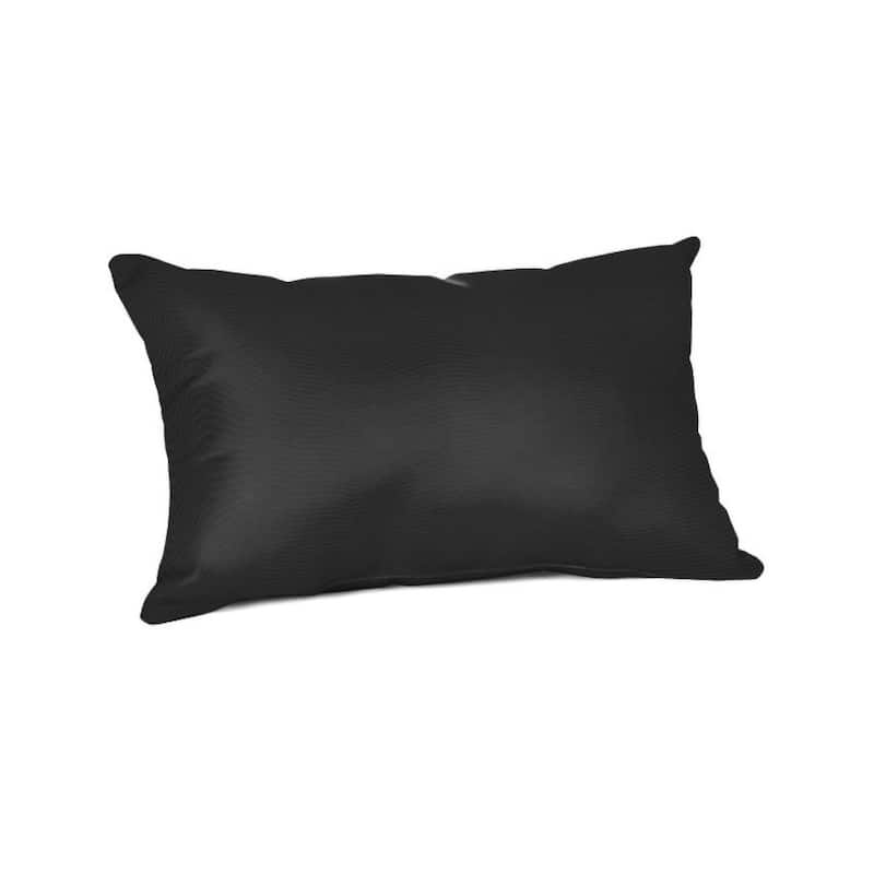 Sunbrella® Solid Fabric 1-Piece Indoor/Outdoor Lumbar Pillow, 19"W x 12"L - Canvas Black