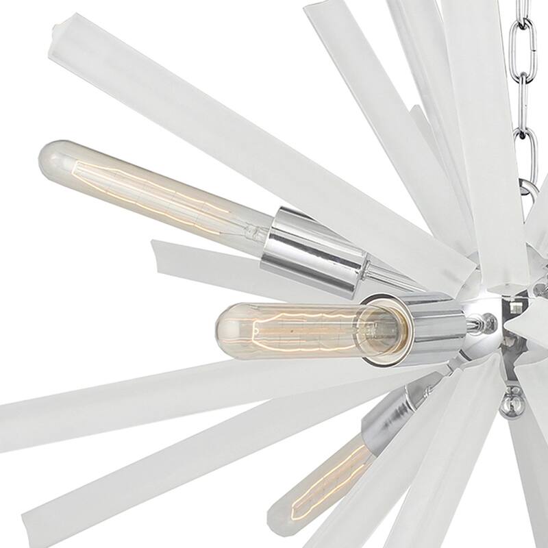 Currier 9 Light Sputnik Chandellier in Chrome and White Crystals