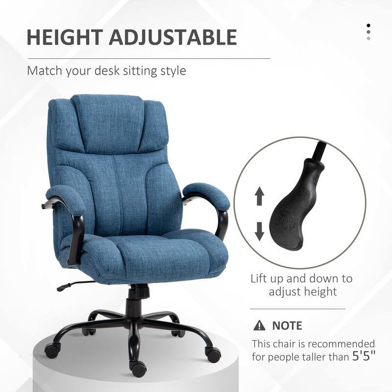 Vinsetto 500lbs Big and Tall Office Chair with Wide Seat, Executive Computer Chair with Adjustable Height