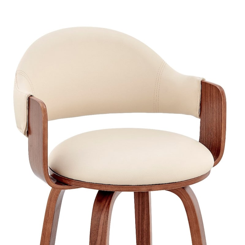 26 Inch Leatherette Barstool with Curved Back - 20 L x 20 W x 36 H Inches