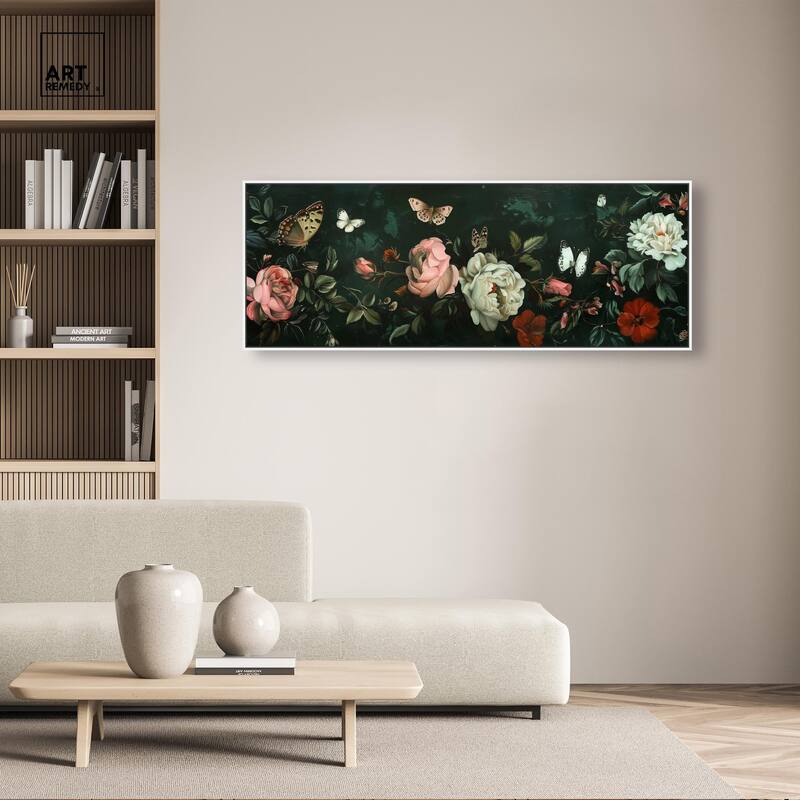 Emerald Floral II Panoramic Canvas by Art Remedy