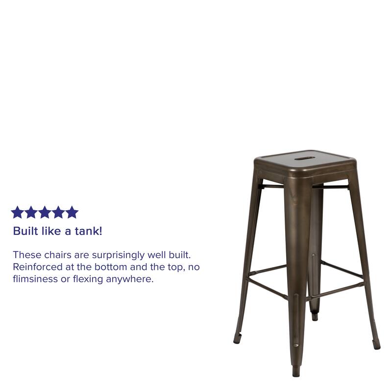 Metal 30-inch High Indoor Stackable Bar Stool (Set of 4)