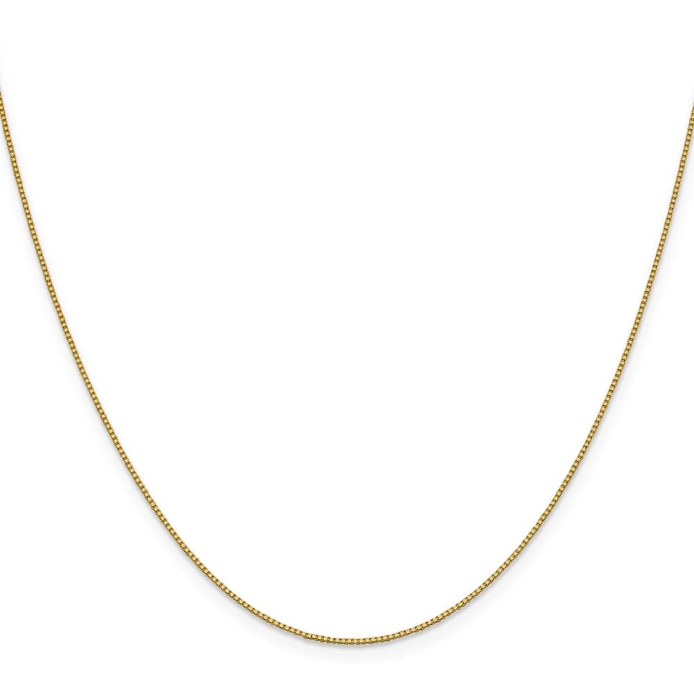 Curata Italian Solid 18k Yellow Gold 0.7mm Box Chain Necklace Length Options: 16 18 20