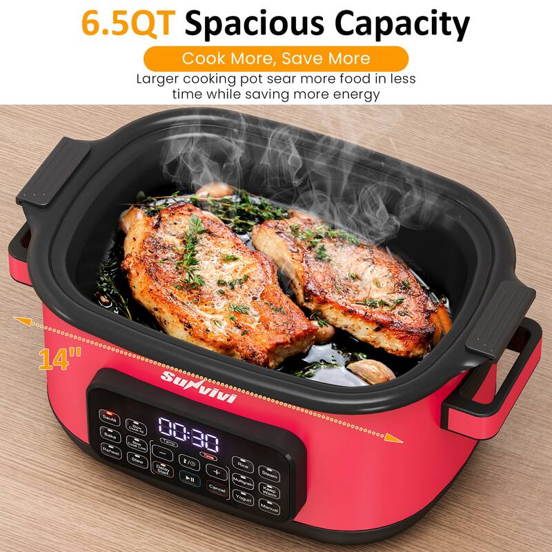 6.5QT 12-in-1 Programmable Multi Slow Cooker