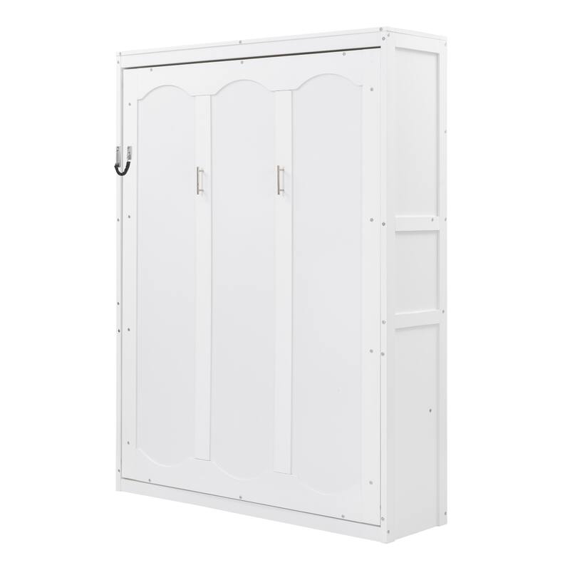 Full Size Murphy Bed Wall Cabinet Bed with Built-in Storage Shelves