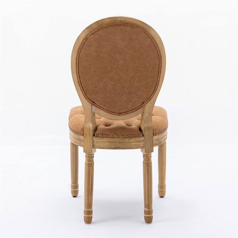 Solid Wood Frame,PU Artificial Leather Dining Chair,2 PCS