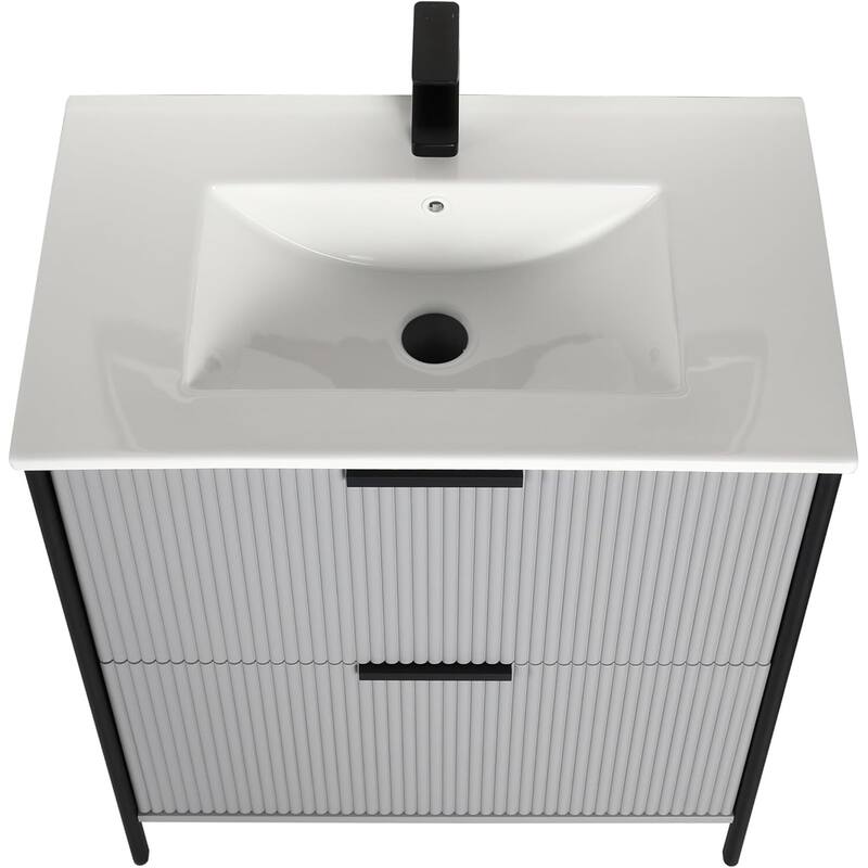 Blossom 30 Inch All Wood Freestanding Bathroom Vanity with Sink