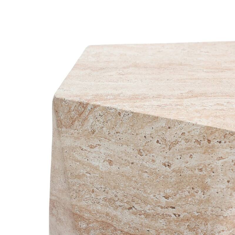 Nexovo Modern Geometric Side Table with Accent Painted Finish for Living Rooms, Bedroom, and Patios