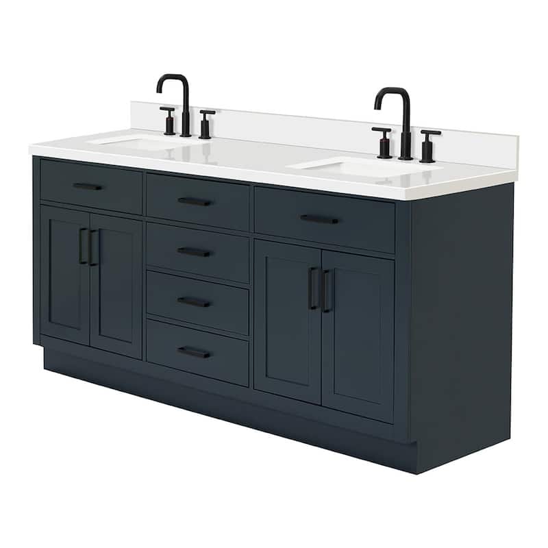 Ariel T073DWQRVO Hepburn 73" Free Standing Double Basin Vanity Set