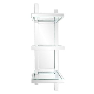 Allan Andrews Contemporary 3-Tier Mirrored Wall Shelf Display - 44"H x 12"W x 8.25"D