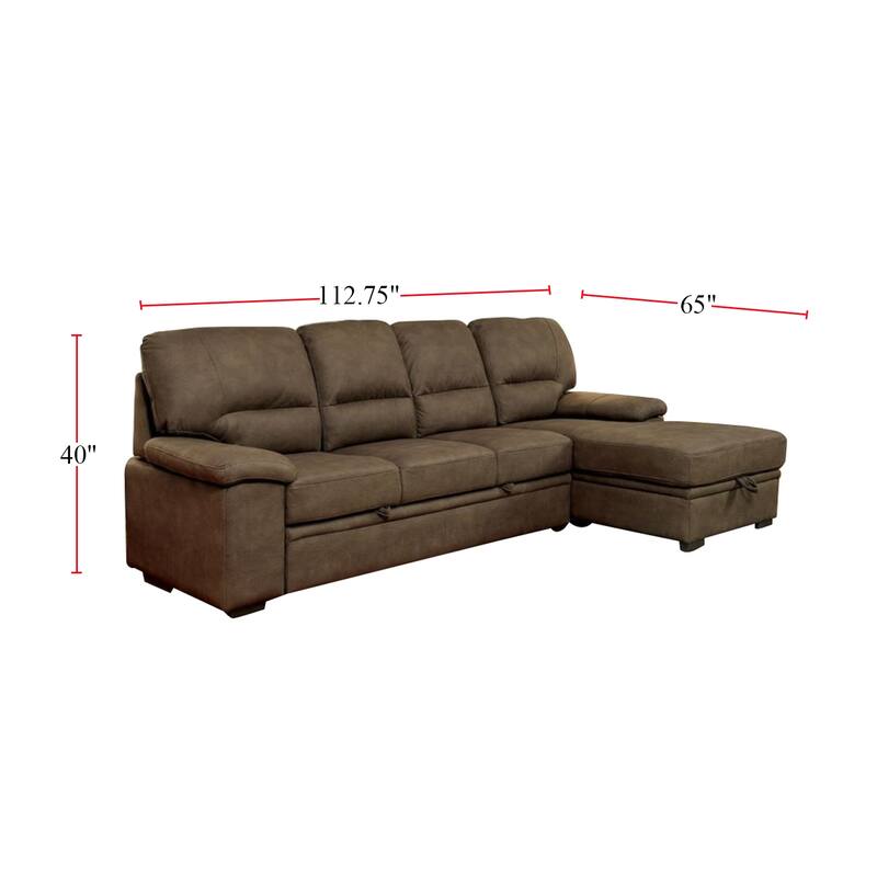 2 Piece Faux Nubuck Fabric Sectional Sofa
