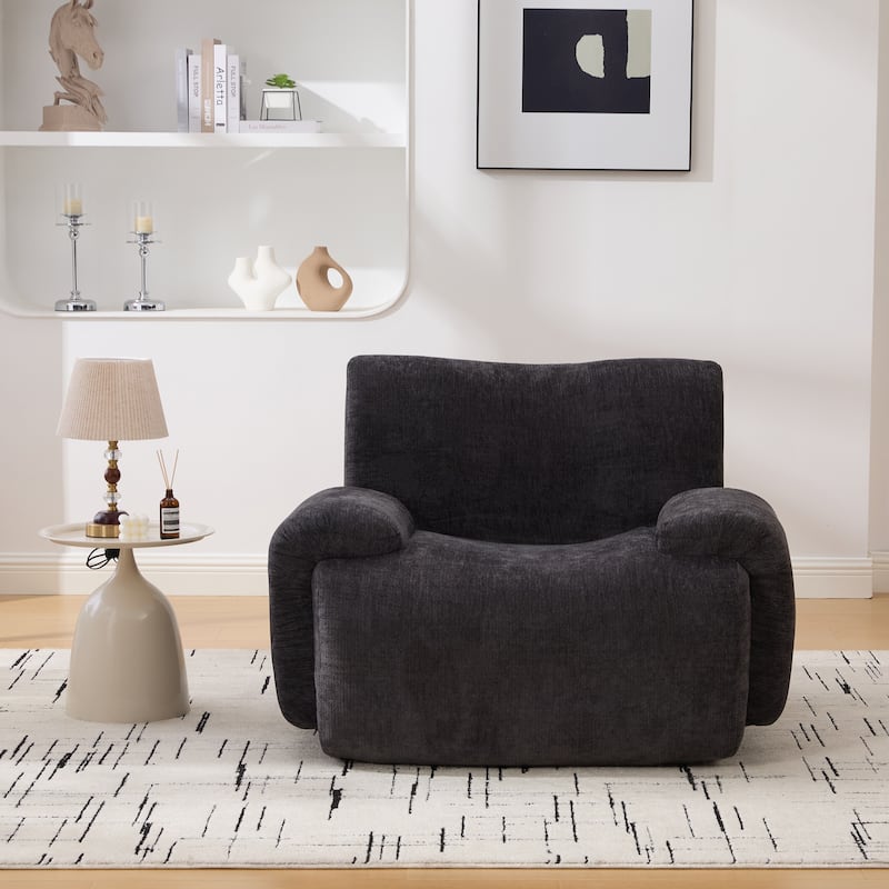42" W Modern Oversized Accent Chair, Boneless Single Couch, Chenille Armchair Comfy Reading Lounge Chair with Deep Seats