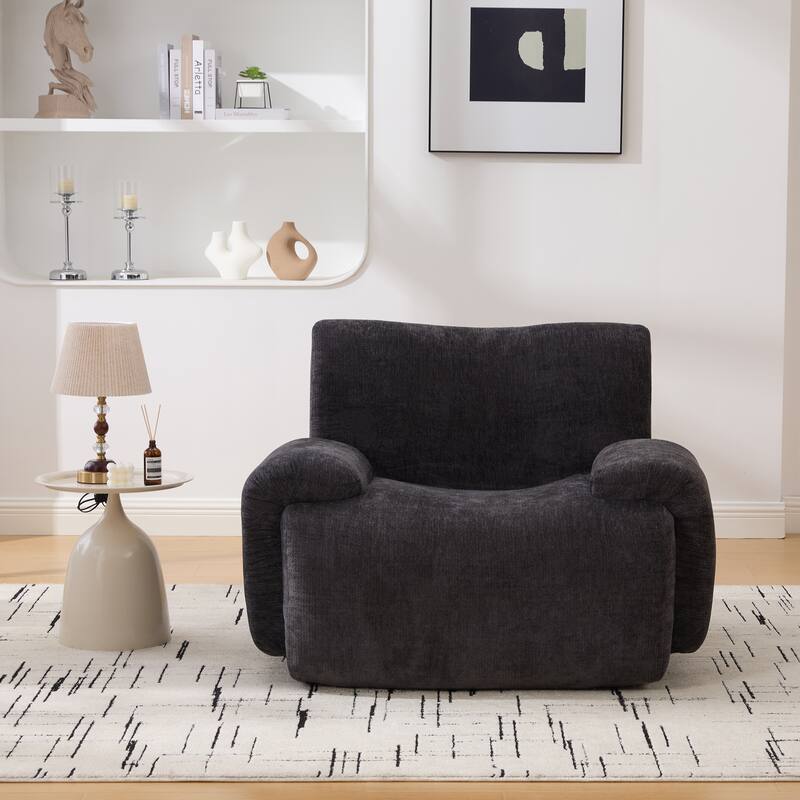 42" Wide Modern Upholstered Oversized Accent Chair, Boneless Single Sofa Chair, Chenille Armchair