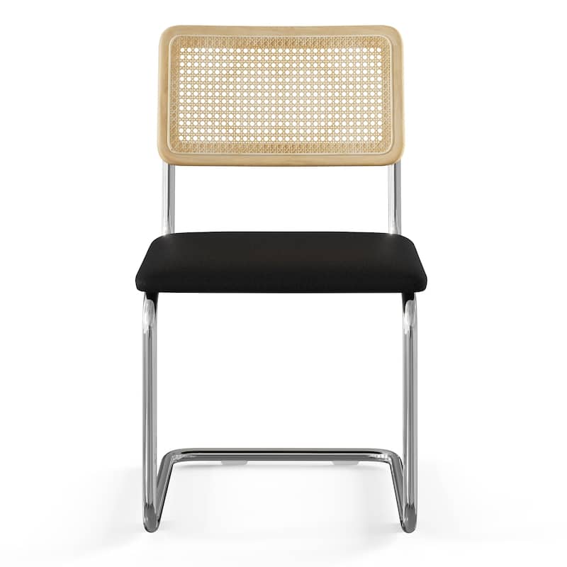 Hayward Cane Back Fabric Side Chair Chrome Frame (Set Of 2)