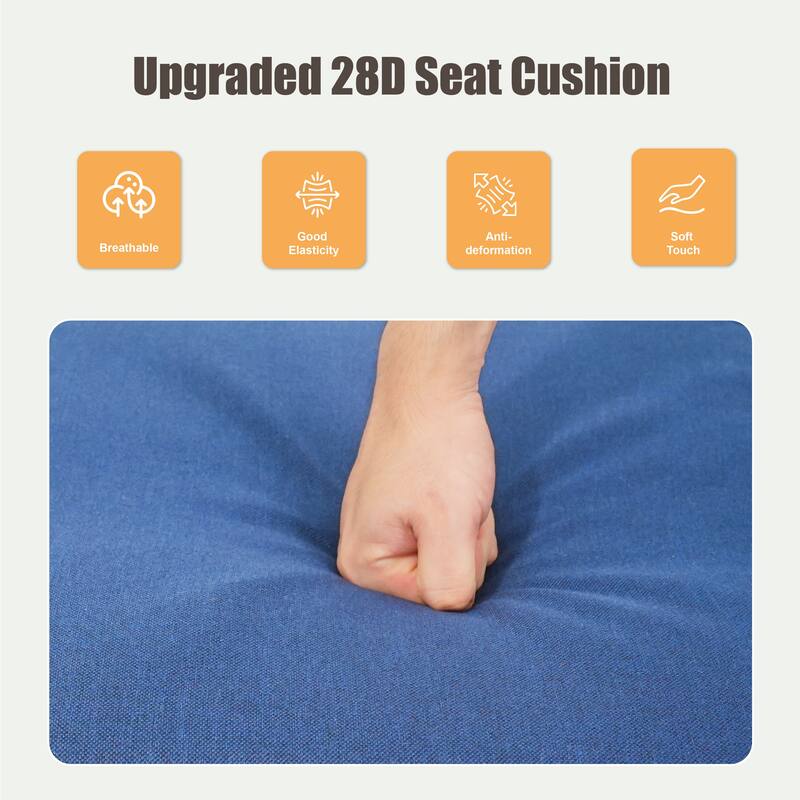 Pocassy Patio Outdoor Sofa Ottoman with Swivel Chair Table Funiture Set.