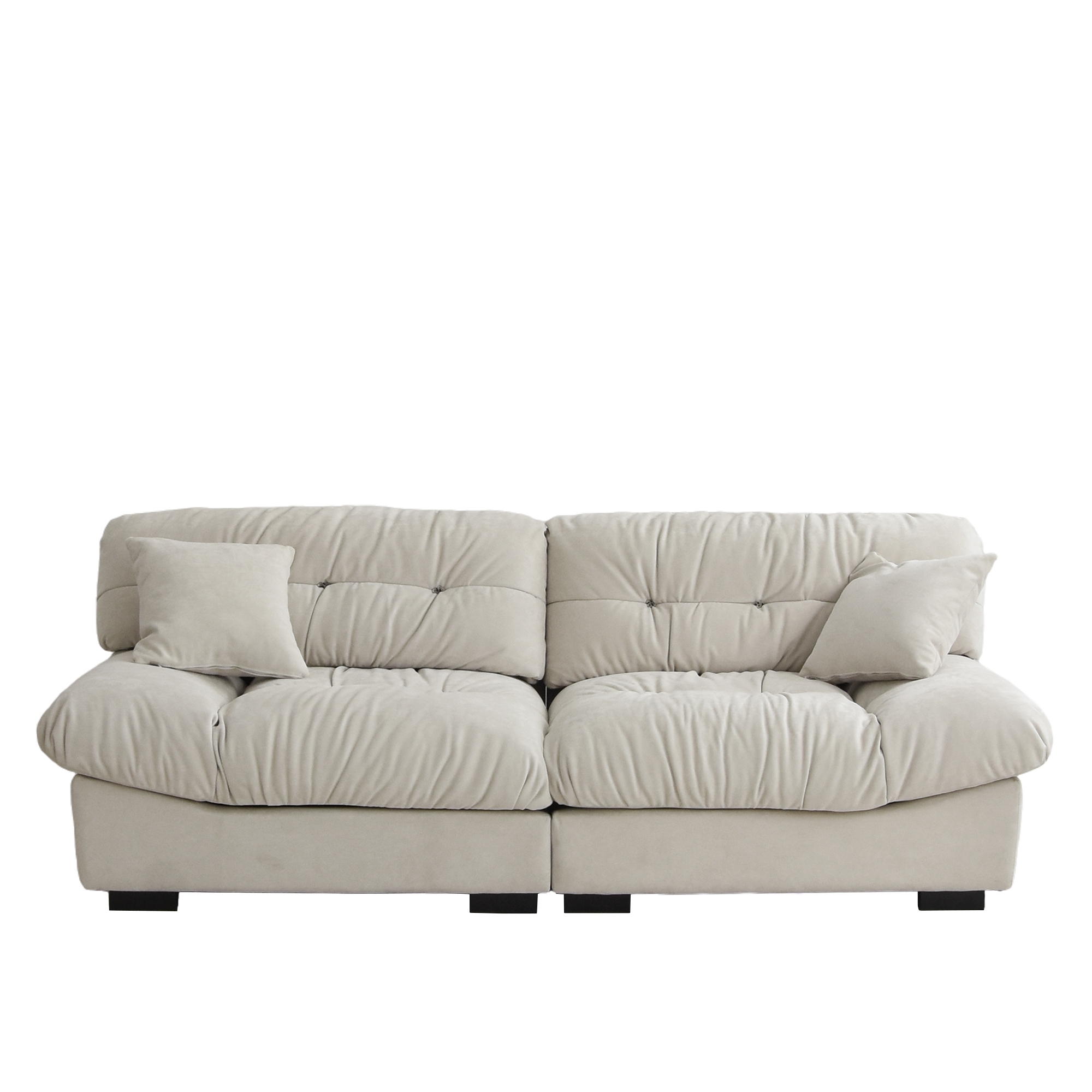 89 Fluffy Cloud Couches Sectional Modern Minimalist Sofas With Two Pillows Grey