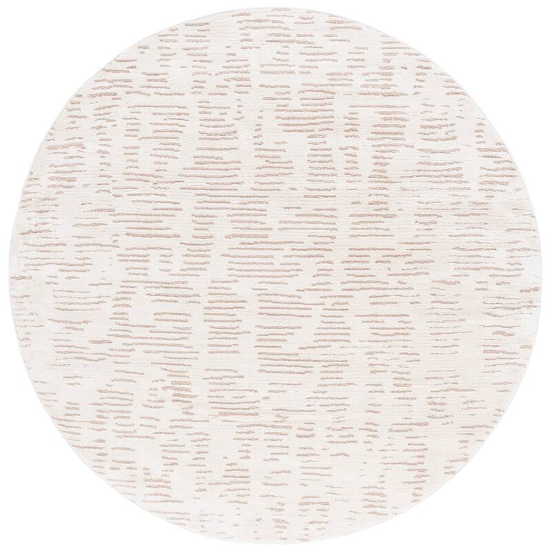 SAFAVIEH Neptune Zana Contemporary Rug - 6'7" Round - Ivory/Beige