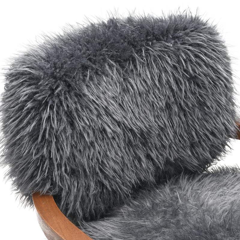 Furniture of America Lumir Modern 28-inch Faux Fur Accent Arm Chair
