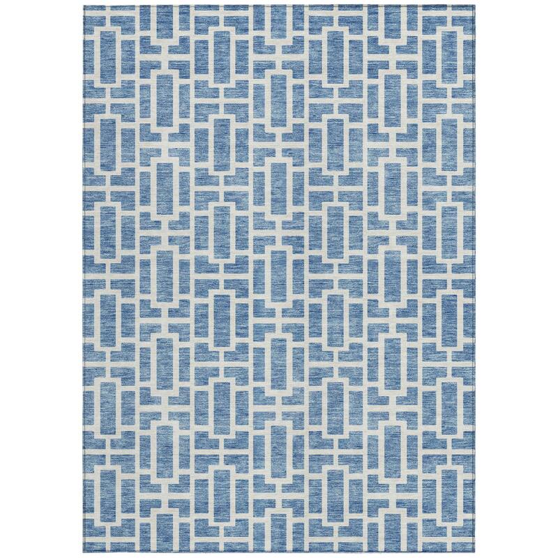 HomeRoots Geometric Transitional Rectangle Outdoor Rug