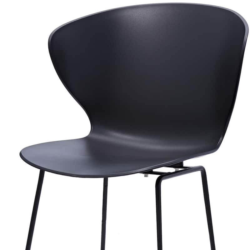 Set of 2 Contemporary Plastic Counter Height Bar Stools