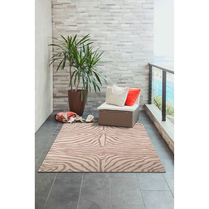 Liora Manne Ravella Zebra Indoor/Outdoor Rug - 3'6" x 5'6' - Brown