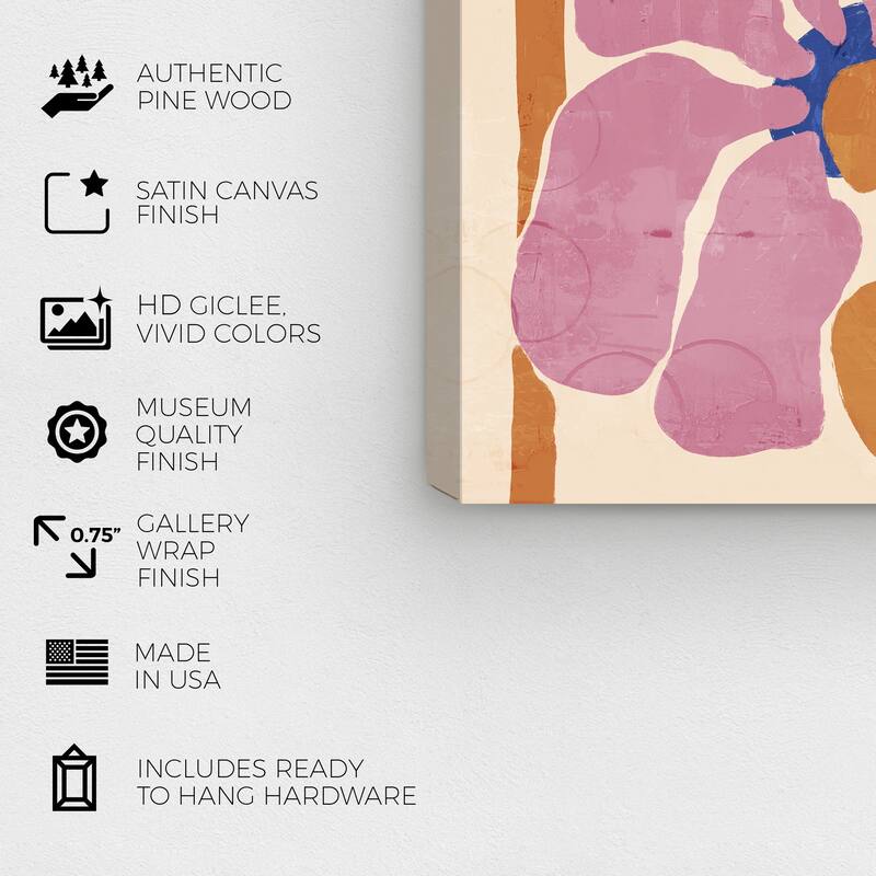Wynwood Studio Canvas Floral and Botanical Blush Petal Flora Pink and Bohemian & Eclectic Wall Art Canvas Print