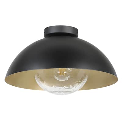 Dyal - 1-Light Ceiling Light - Black and Gold Finish Shade