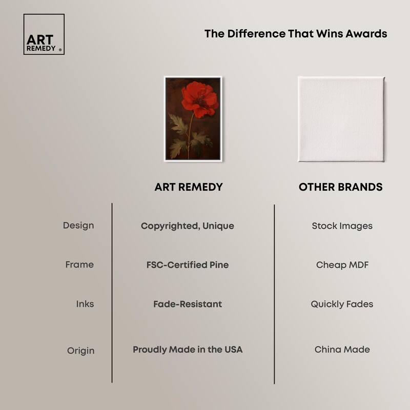 Flourish in Red I Canvas by Art Remedy