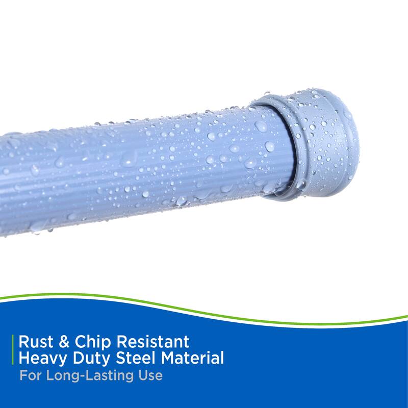 Kenney Twist & Fit No Tools Spring Tension Shower Curtain Rod, 42-72"