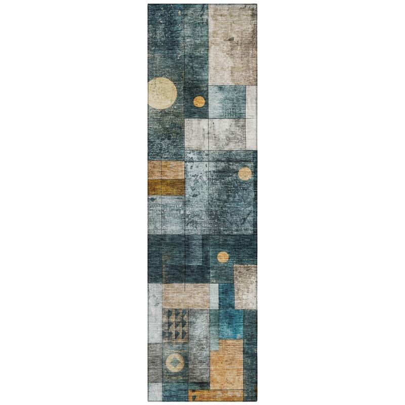 Machine Washable Indoor/ Outdoor Modern Deco Chantille Rug