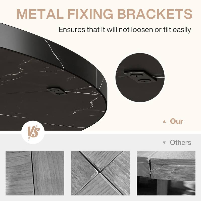 47-Inch Round Conference Table for 4-6 People Wooden Meeting Room Table