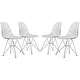 preview thumbnail 3 of 9, Cresco Ergonomic Modern Shell Seat Dining Chair with Chrome Eiffel Base and Curved Back Accent Side Chair (Set of 4)